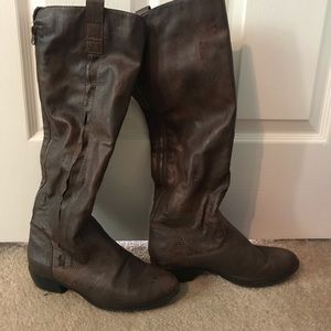 Brown riding boots